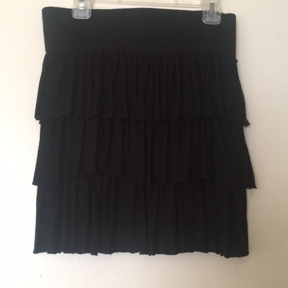 Charlotte Russe Black Ruffled High Waisted Skirt